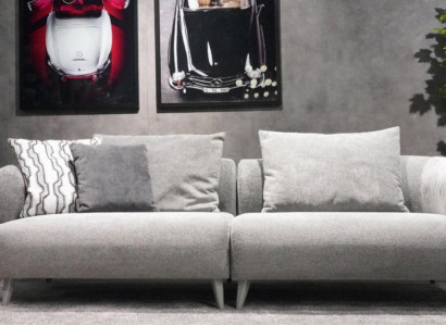 Luxus Sofa 3 - sitzer Design Grau farbe weiche Sofa Polster Textil Big xxl